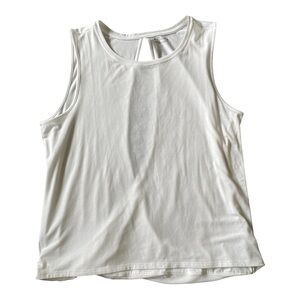 #030, Athleta White Sleeveless Top, size L